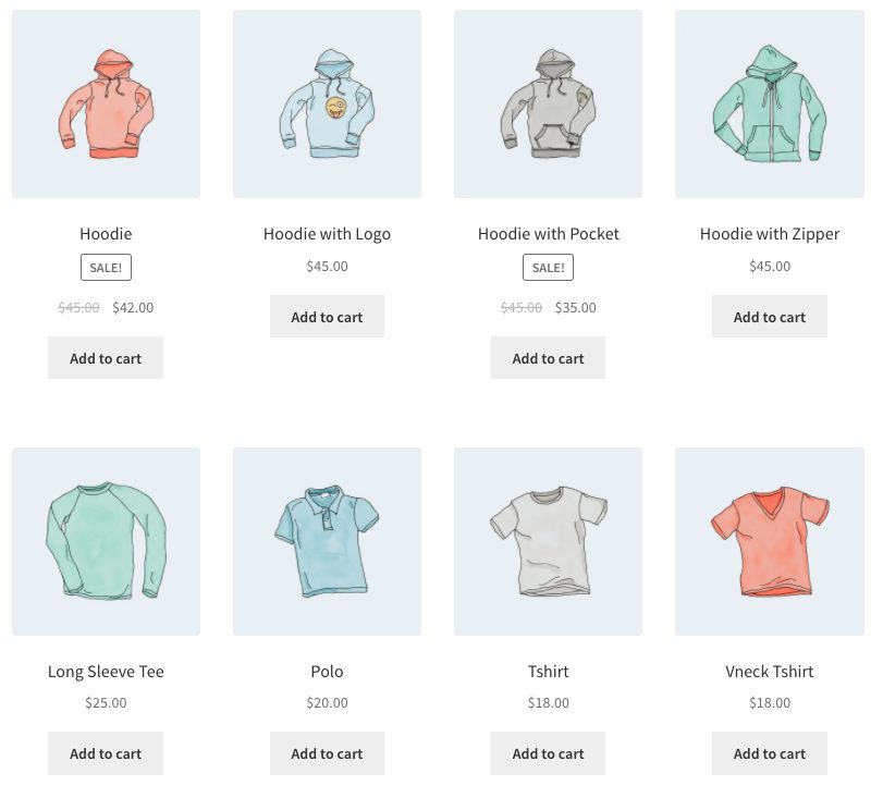 woocommerce shortcodes